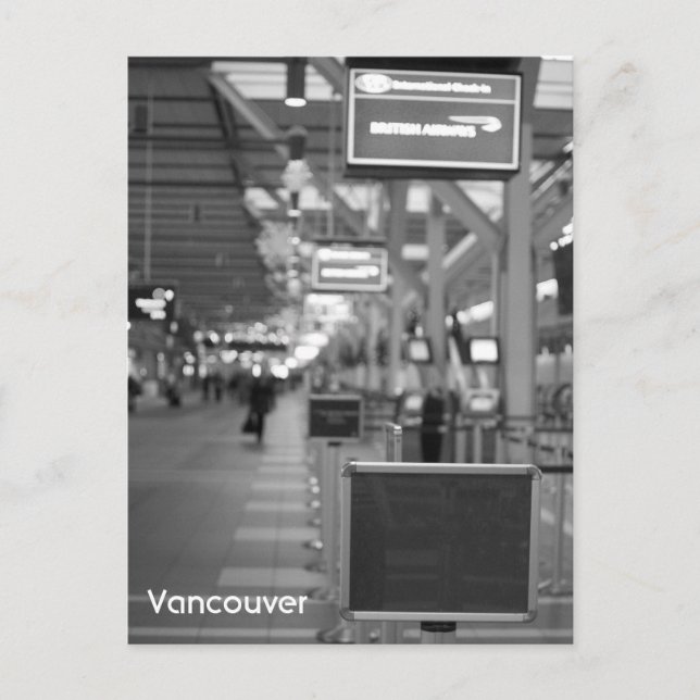 Vancouver - Empire Airport Black & White Postcard Postkarte (Vorderseite)