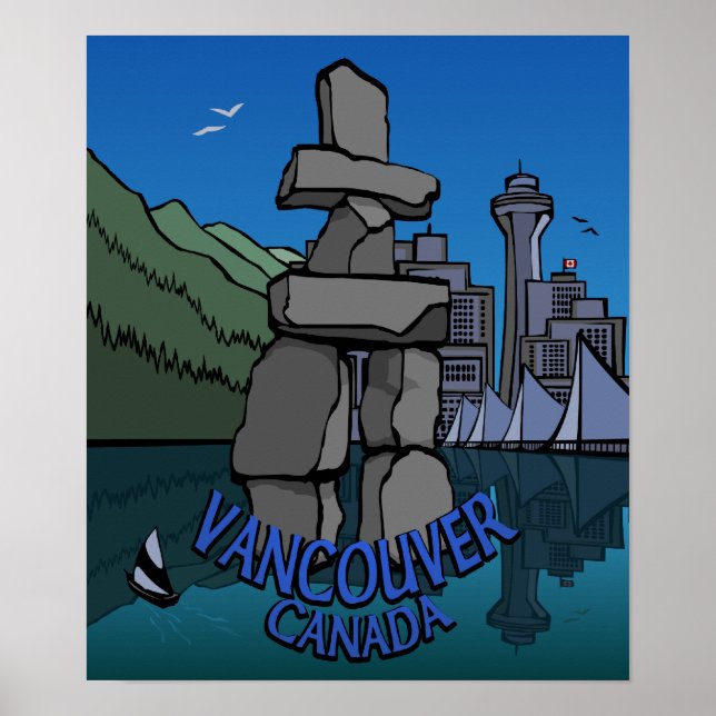 Vancouver First Nation Poster Inukshuk Wohngestalt (Vorne)