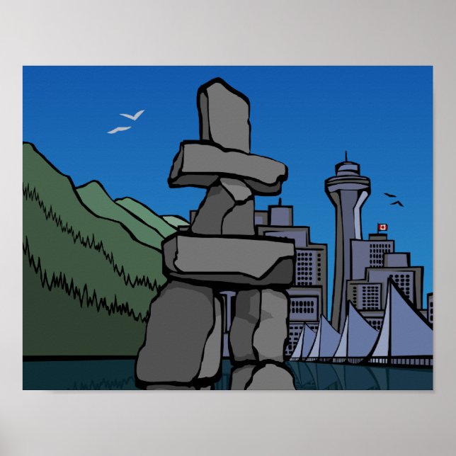 Vancouver First Nation Poster Inukshuk Wohngestalt (Vorne)