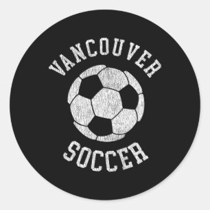 Vancouver Fußball Retro abgenutzt 90er Vintage Runder Aufkleber
