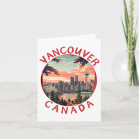 Vancouver in Kanada Retro Vector Travel Art Landsc