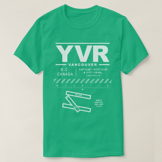 Vancouver International Airport YVR T - Shirt (Design vorne)