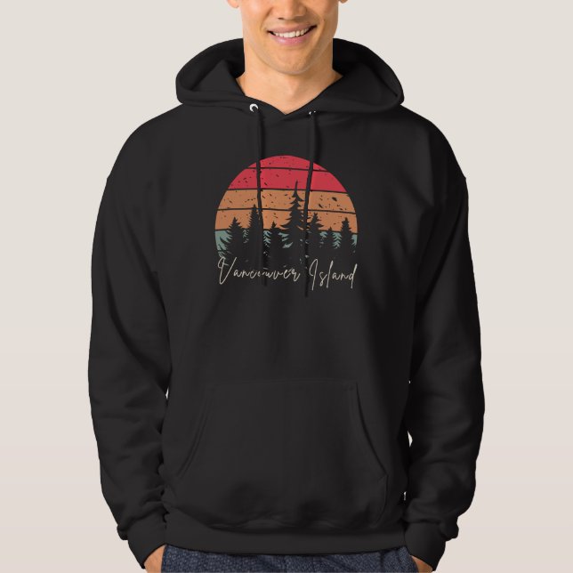 Vancouver Island British Colombia Retro Sunset Hoodie (Vorderseite)