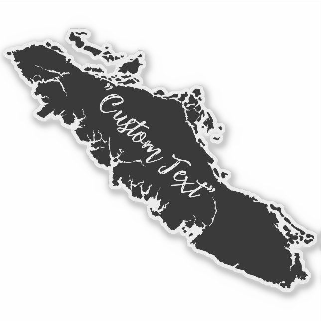 Vancouver Island Map Kontur Custom Sticker (Vorderseite)