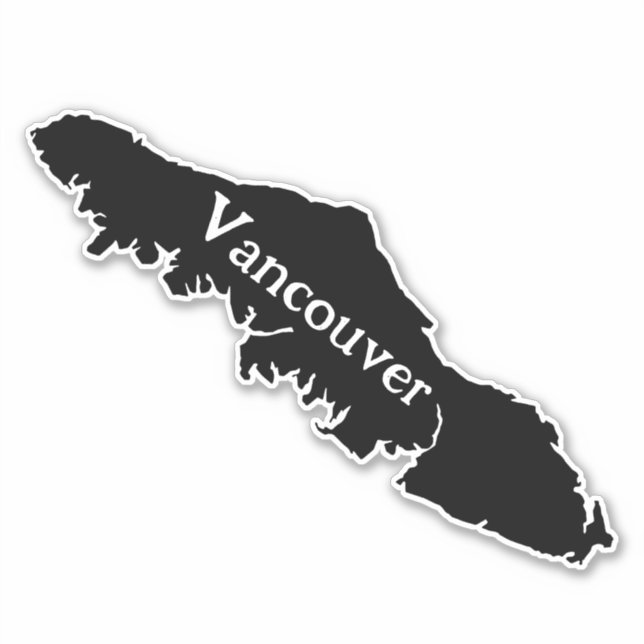 Vancouver Island Map Kontur - Text anpassen Aufkleber (Vorderseite)