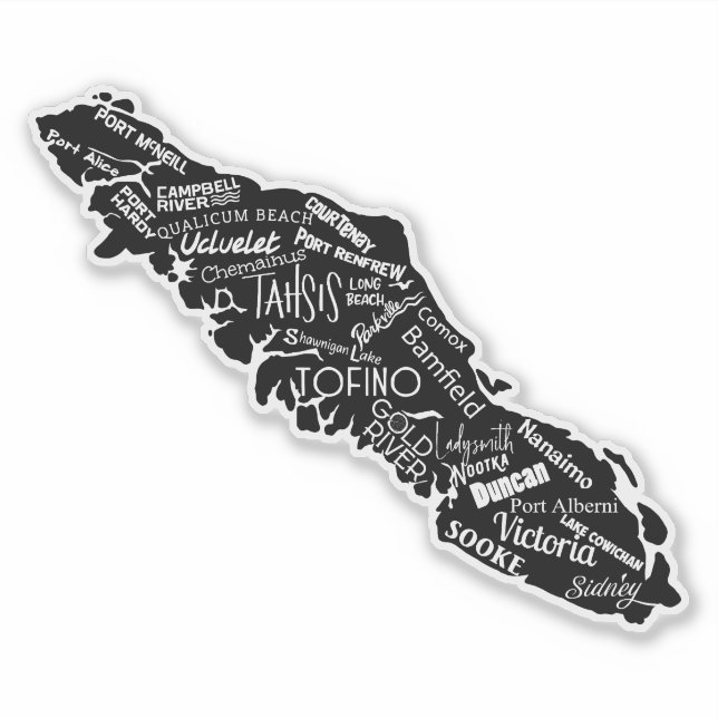 Vancouver Island Places West Coast Vinyl Sticker (Vorderseite)