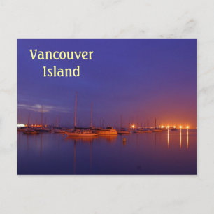 Vancouver Island Segelboote in Marina bei Dämmerun Postkarte