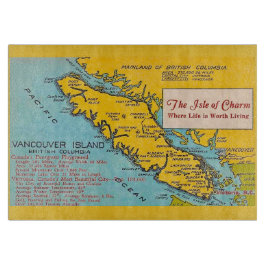 Vancouver Island Vintage Karte  Schneidebrett