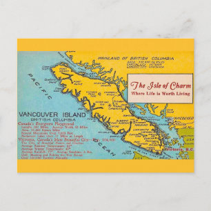 Vancouver Island Vintage-Karten-Postkarte Postkarte