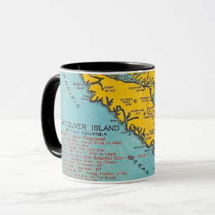 Vancouver Island Vintage-Karten-Postkarten-Tasse Tasse