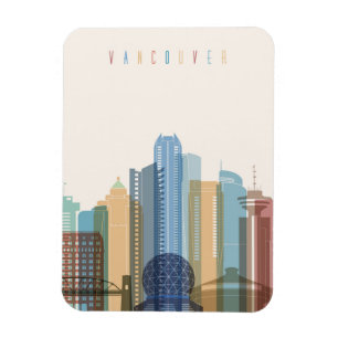 Vancouver, Kanada City Skyline Magnet