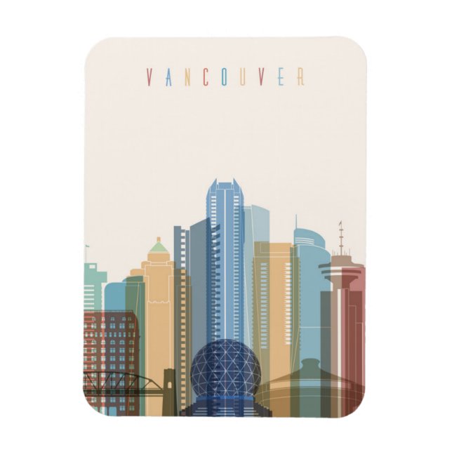 Vancouver, Kanada | City Skyline Magnet (Vertikal)