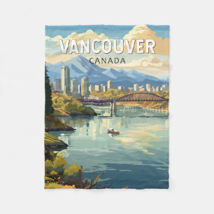 Vancouver Kanada Reise Kunst Vintage Fleecedecke