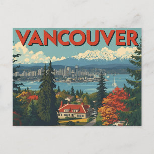 Vancouver Kanada Reise Kunst Vintage Postkarte