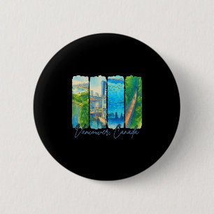 Vancouver Kanada Reise Trip Brushstroke Souvenir Button