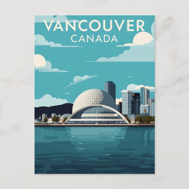 Vancouver Kanada Retro-Reise Postkarte (Vorderseite)
