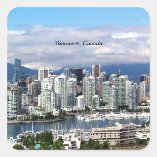 Vancouver Kanada Skyline Quadratischer Aufkleber
