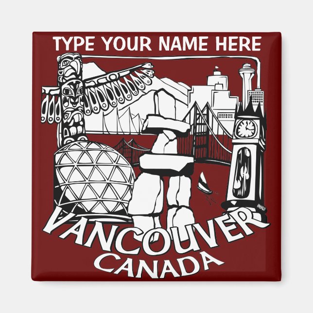Vancouver Kühlschrankmagnete Personalisiert Souven Magnet (Vorne)