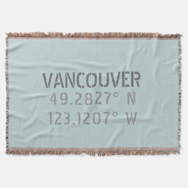 Vancouver Latitude Longitude Throw Blanket Decke (Vorderseite)