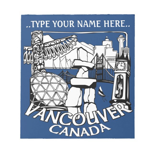 Vancouver Notepad Personalisiert Vancouver Souveni Notizblock (Vorderseite)