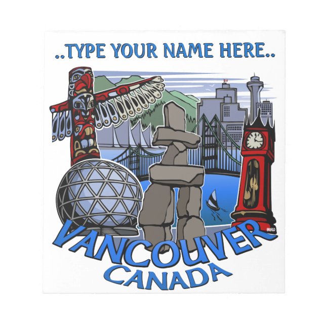 Vancouver Notepad Personalisiert Vancouver Souveni Notizblock (Vorderseite)