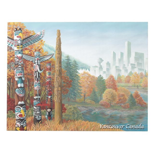 Vancouver Notepad Vancouver Totem Polen Souvenir Notizblock (Vorderseite)