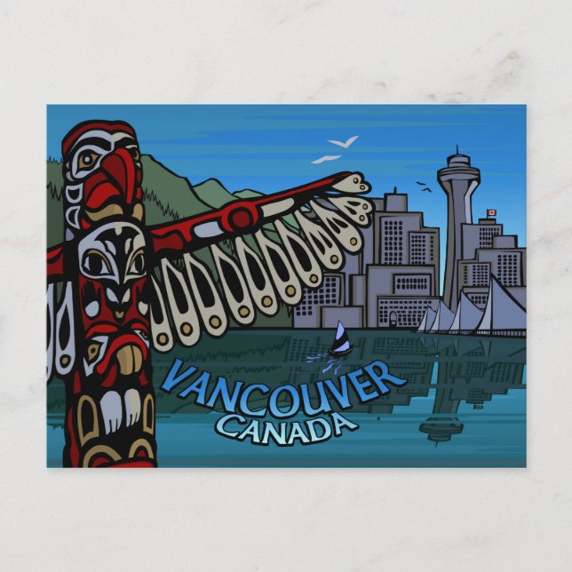 Vancouver Postkarten Totem Loch & Sehenswürdigkeit (Vorderseite)