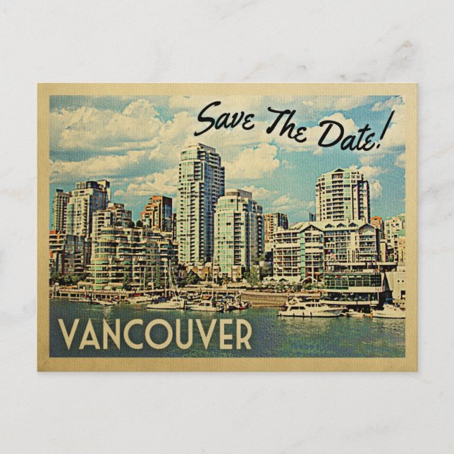 Vancouver Save the Date Kanada Ankündigungspostkarte (Vorderseite)