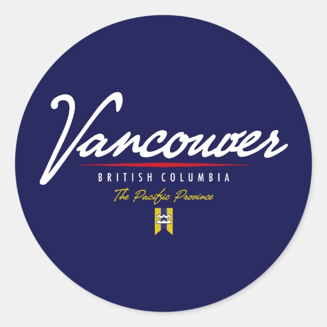 Vancouver Script Runder Aufkleber (Vorderseite)