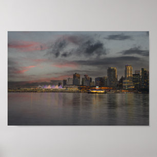 Vancouver Skyline bei Sunset Poster