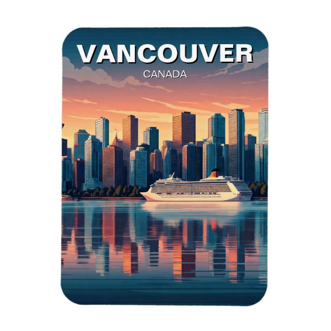 Vancouver Skyline Canada Travel Magnet (Vertikal)