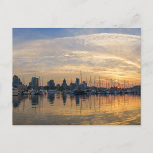 Vancouver Skyline - Yachthafen bei Sunset Feiertagspostkarte