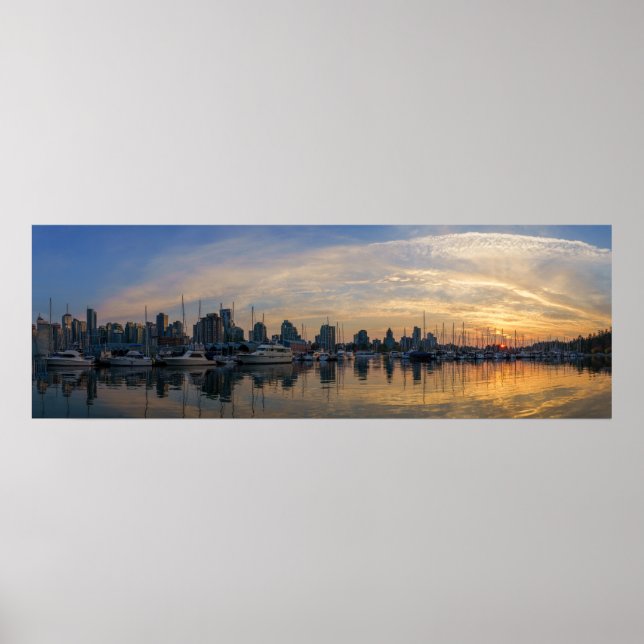 Vancouver Skyline - Yachthafen bei Sunset Poster (Vorne)