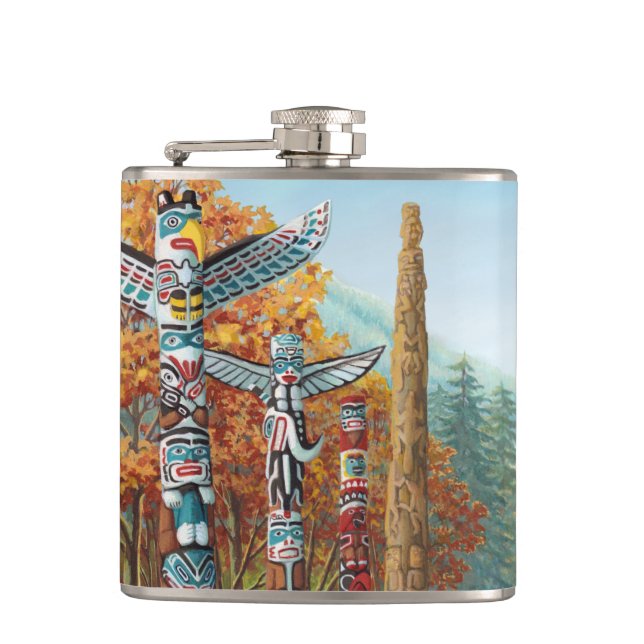 Vancouver Souvenir Flask 2 Welten Sehenswürdigkeit Flachmann (Vorderseite)