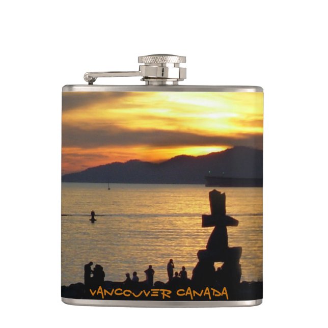 Vancouver Souvenir Flask Custom Vancouver BC Flask Flachmann (Vorderseite)
