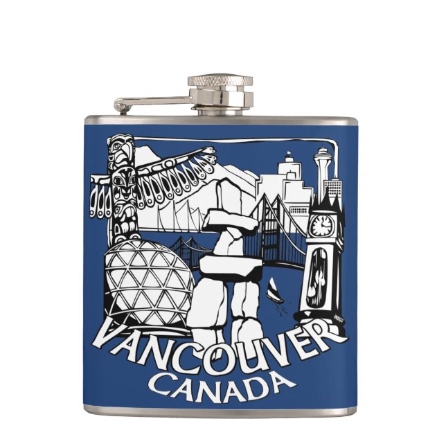 Vancouver Souvenir Flask Vancouver Sehenswürdigkei Flachmann (Vorderseite)