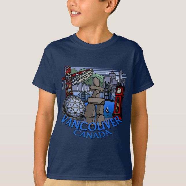 Vancouver Souvenir Kid's T - Shirt Sehenswürdigkei (Vorderseite)