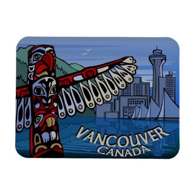 Vancouver Souvenir Magnet Totem Pole Sehenswürdigk (Horizontal)