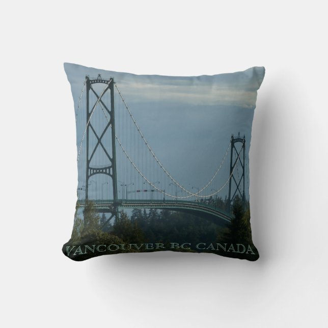 Vancouver Souvenir Pillow Löwen Gate Bridge Gesche Kissen (Vorderseite)