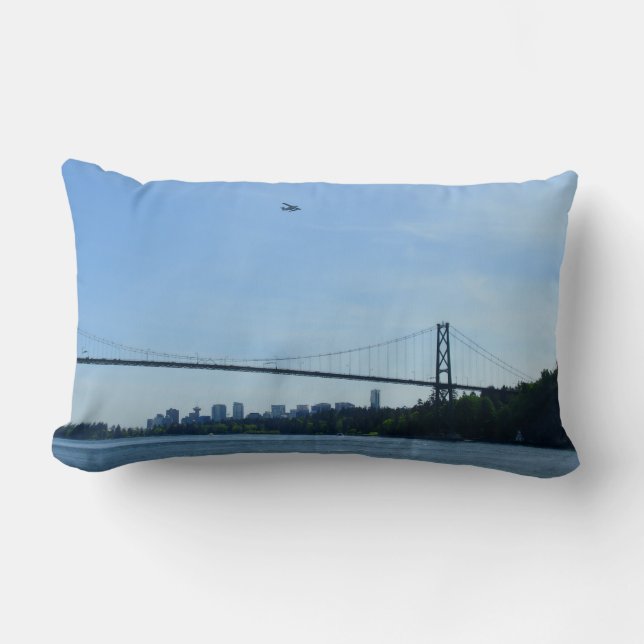 Vancouver Souvenir Pillow Löwen Gate Bridge Gesche Lendenkissen (Vorderseite)
