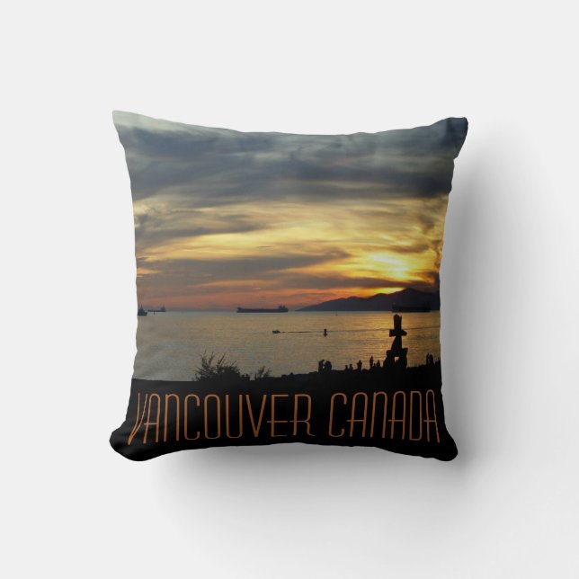 Vancouver Souvenir Pillow Vancouver Seascape Kissen (Vorderseite)