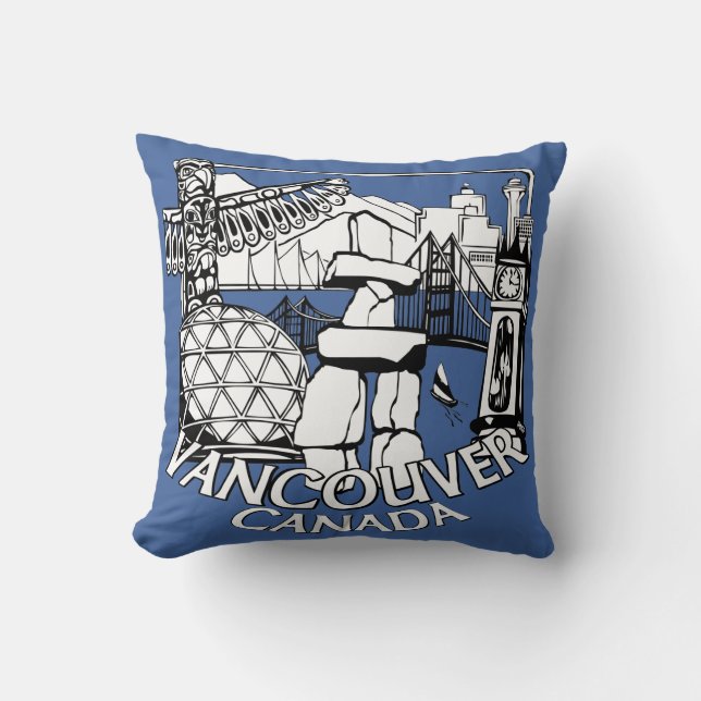 Vancouver Souvenir Pillow Vancouver Sehenswürdigke Kissen (Vorderseite)