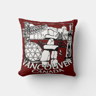 Vancouver Souvenir Pillow Vancouver Sehenswürdigke Kissen