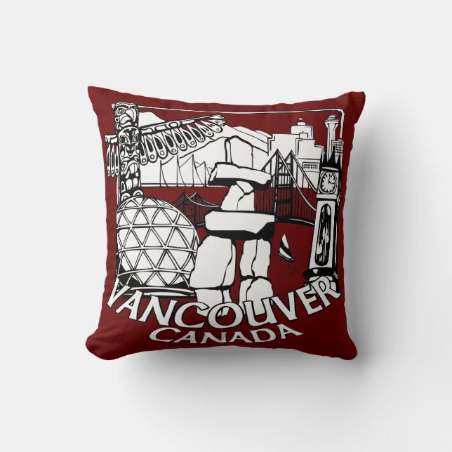 Vancouver Souvenir Pillow Vancouver Sehenswürdigke Kissen (Vorderseite)