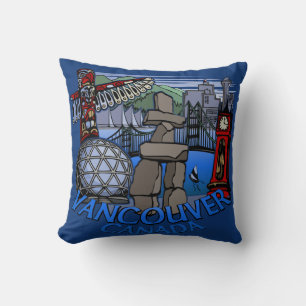 Vancouver Souvenir Pillow Vancouver Sehenswürdigke Kissen