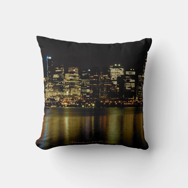 Vancouver Souvenir Pillow Vancouver Skyline Gesche Kissen (Vorderseite)