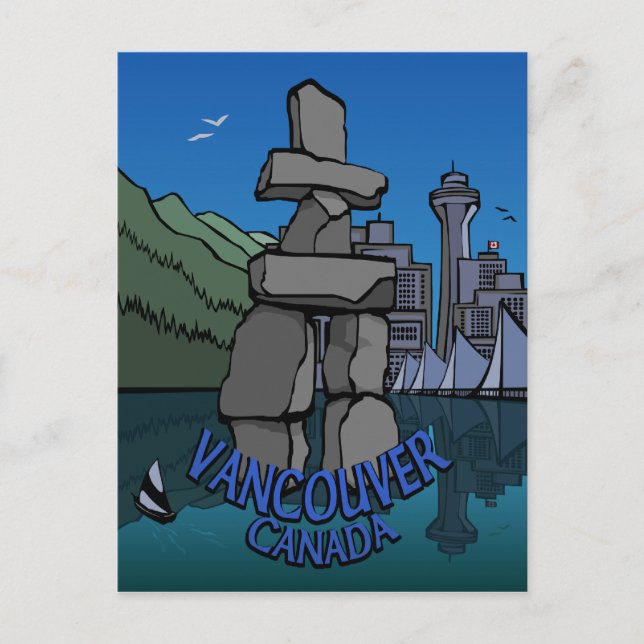 Vancouver Souvenir Postkarten Inukshuk Sehenswürdi (Vorderseite)