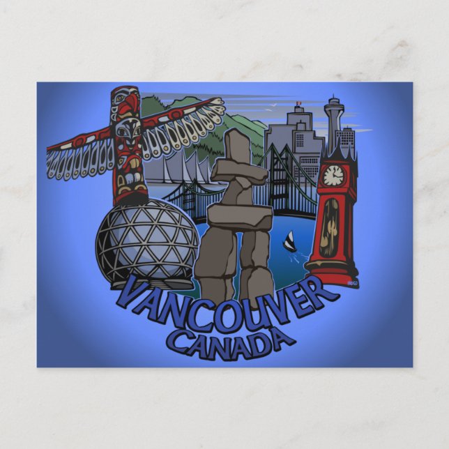 Vancouver Souvenir Postkarten Inukshuk Sehenswürdi (Vorderseite)