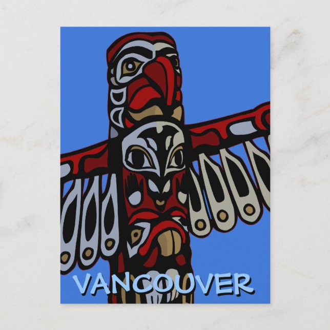 Vancouver Souvenir Postkarten Totem Pole Sehenswür (Vorderseite)