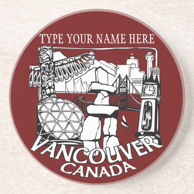 Vancouver Souvenir Untersetzer Personalisierte Ges (Vorne)